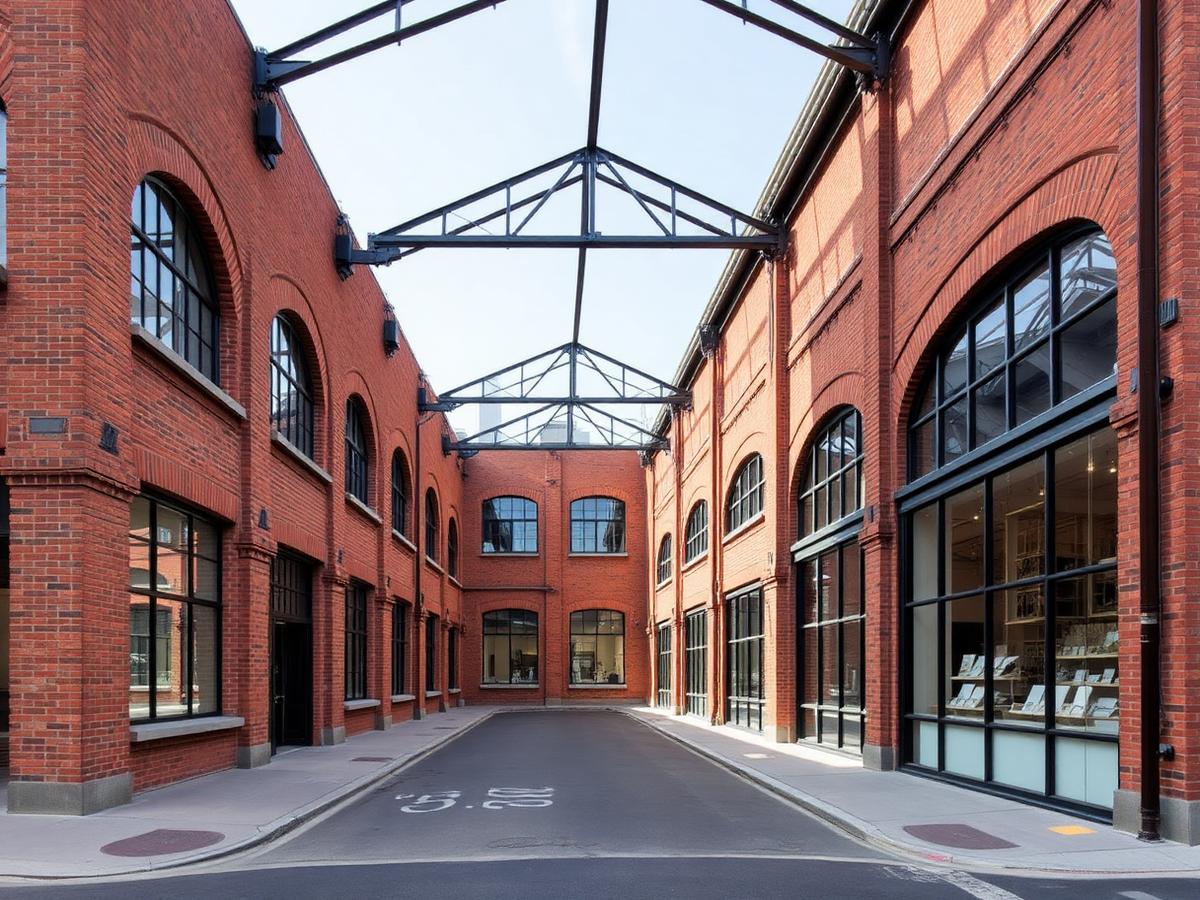 Restored brick warehouse converted to retail space